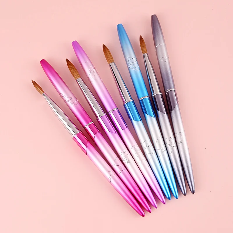 Custom Logo Aluminum Handle Different Color Nail Art Tool Size 8 - 22 100% Kolinsky Sable Acrylic Nail Brush
Custom Logo Aluminum Handle Different Color Nail Art Tool Size 8 - 22 100% Kolinsky Sable Acrylic Nail Brush