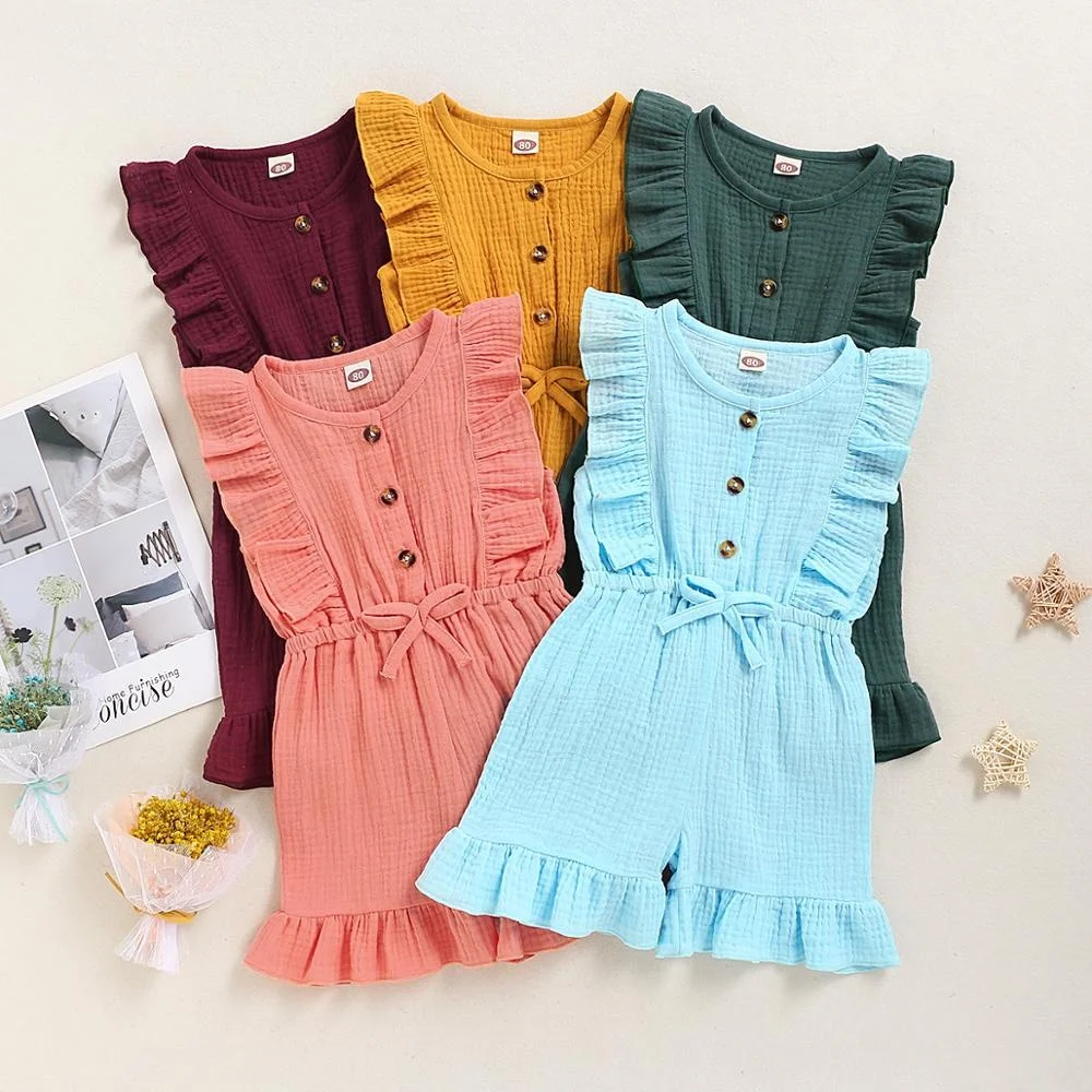 B52780A Wholesale baby fashion pure color cotton and linen sleeveless rompers, Pink/green/light blue/yellow/burgundy
B52780A Wholesale baby fashion pure color cotton and linen sleeveless rompers, Pink/green/light blue/yellow/burgundy