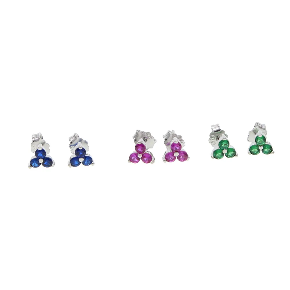 2021 rhodium 925 sterling silver three stone triangle mini cute girl cz sparking silver stud earring, Picture
2021 rhodium 925 sterling silver three stone triangle mini cute girl cz sparking silver stud earring, Picture