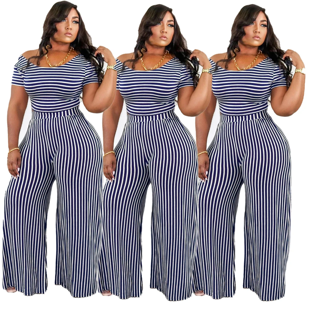 2021 Modern Style Striped O neck short sleeve oversize loose casual trouser women plus size 2 piece sets
2021 Modern Style Striped O neck short sleeve oversize loose casual trouser women plus size 2 piece sets