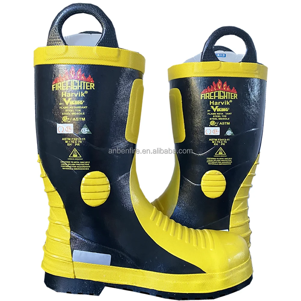 EN15090 FireProof Rubber Fire Fighting Equipment Fire boots Fireman Shoes FireFighting Boots, Black with yellow
EN15090 FireProof Rubber Fire Fighting Equipment Fire boots Fireman Shoes FireFighting Boots, Black with yellow