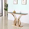 LDN02 Fashion rectangular black marble top gold stainless steel butterfly pattern base Foshan manufacturer console table