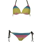 Wormen Colorful Print Sexy Stylish Luxury Straps Tie Bow Swimwear Bikini Bra And Slip