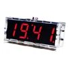 Compact DIY Digital LED Clock Kit 4-digit Light Control Temperature Date Time Display W/ Transparent Case for Indoor Outdoor