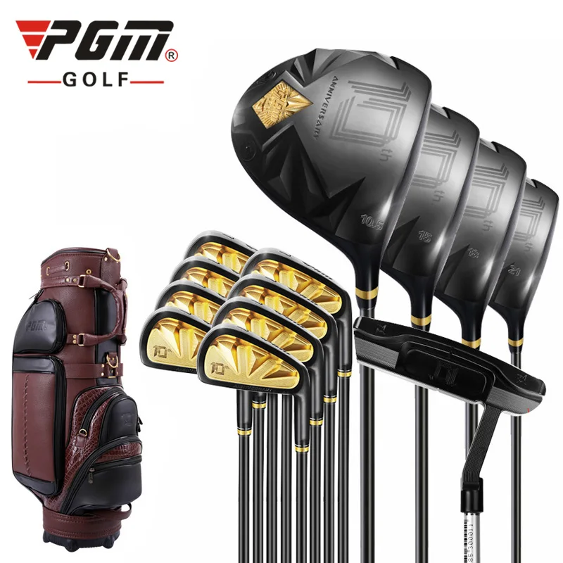

PGM 10TH Anniversary Professional Golfer High Quality Golf Clubs Complete Set With Golf Bag, Black/gloden