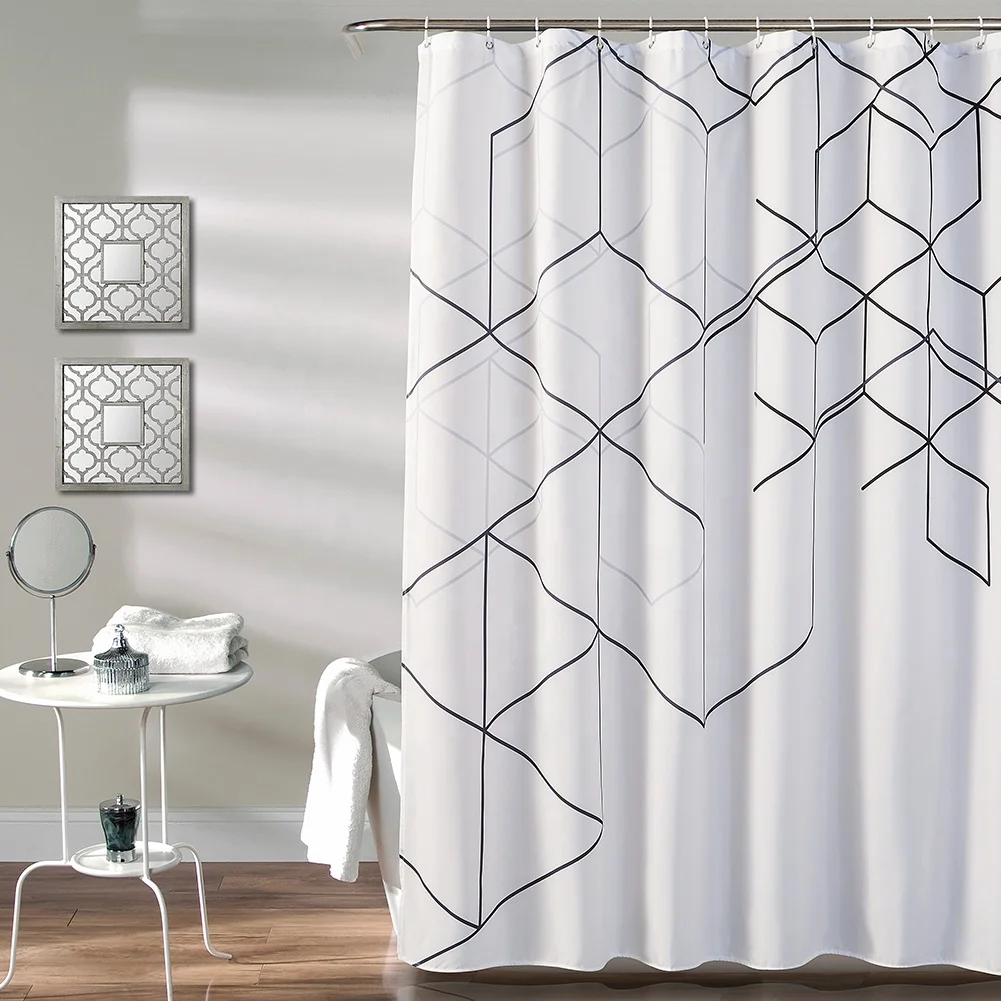 Good quality designer simple stripe style custom printed shower curtain set with c ring
Good quality designer simple stripe style custom printed shower curtain set with c ring