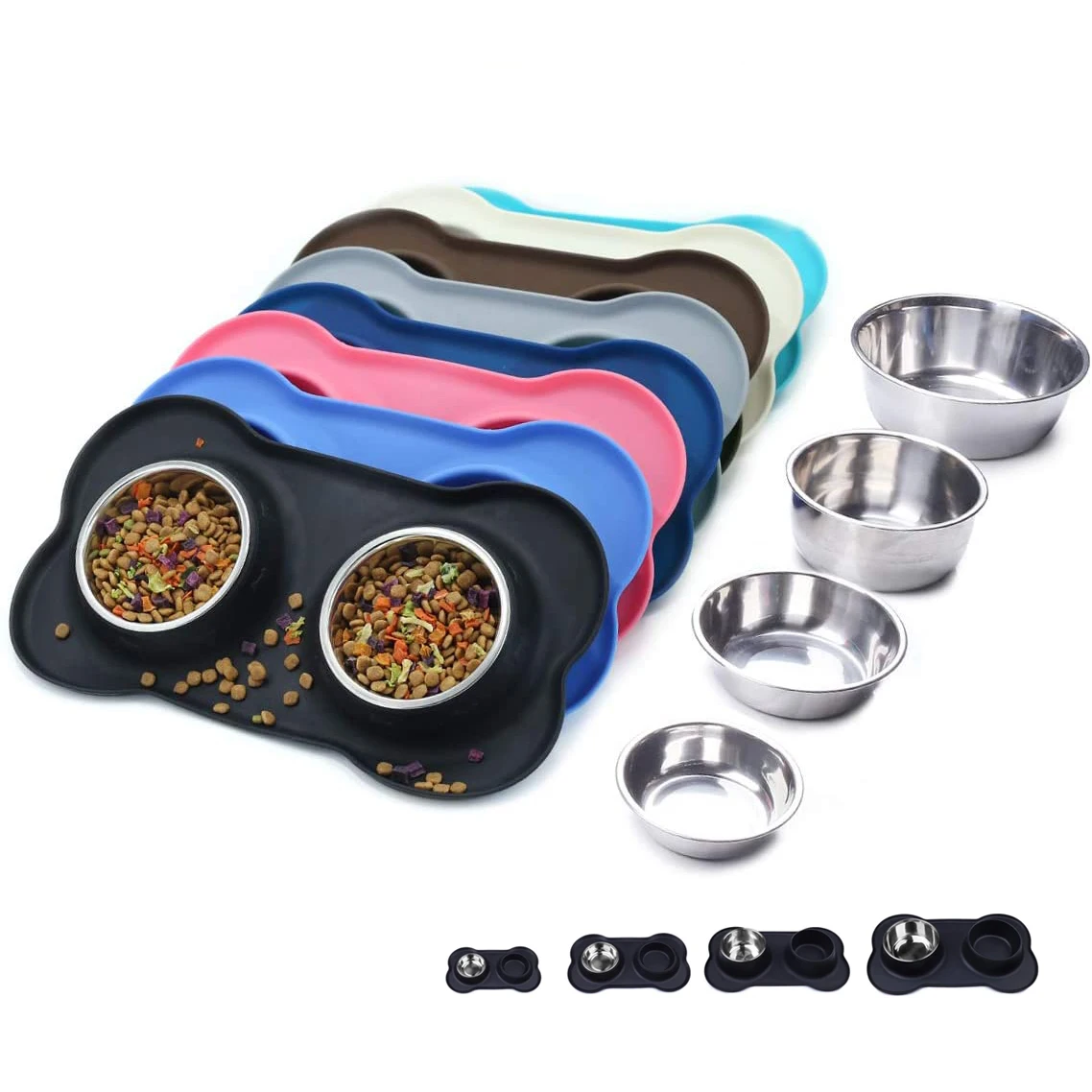 More Colors and Sizes Double Wall Non Spill Skid Resistant Silicone Mat Stainless Steel Double Dog Bowls For Water And Food, As picture
More Colors and Sizes Double Wall Non Spill Skid Resistant Silicone Mat Stainless Steel Double Dog Bowls For Water And Food, As picture