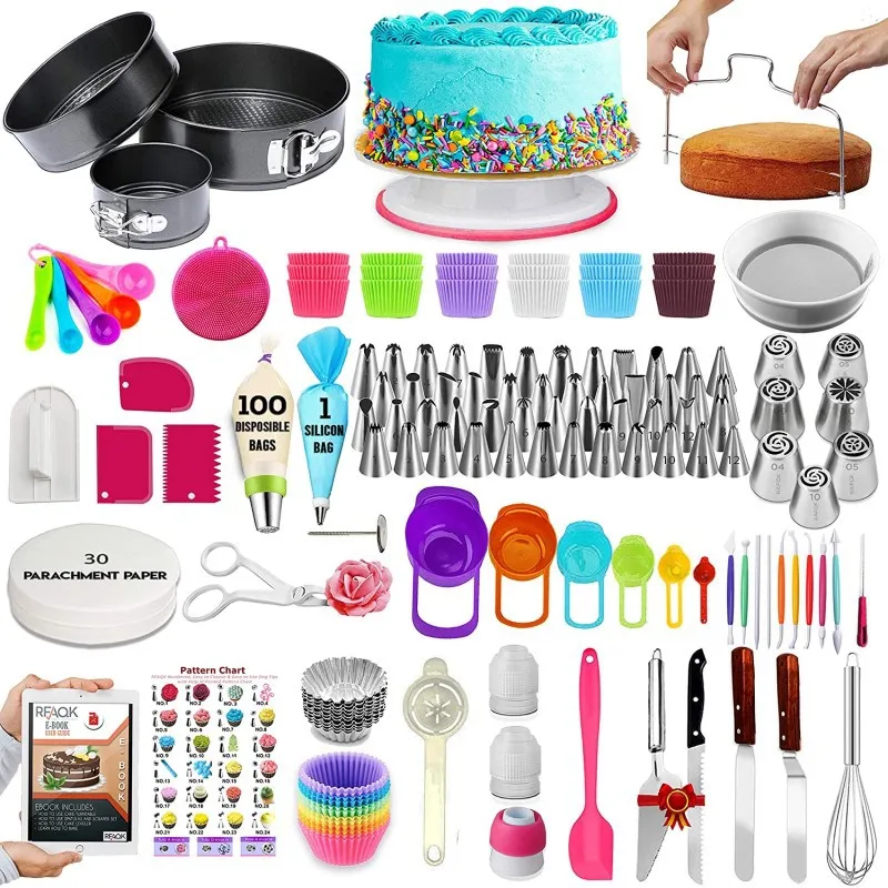 360 Pcs Hot Sale Cake Tools Set Baking Supplies Turntable Stand Cake Decorating Supplies Kit
360 Pcs Hot Sale Cake Tools Set Baking Supplies Turntable Stand Cake Decorating Supplies Kit