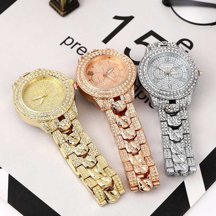Wholesale 18K Gold Plated Diamond Stainless Steel Strap Watches Shiny Rhinestone Crystal Analog Quartz Wrist Watch For Men, Picture shows
Wholesale 18K Gold Plated Diamond Stainless Steel Strap Watches Shiny Rhinestone Crystal Analog Quartz Wrist Watch For Men, Picture shows
