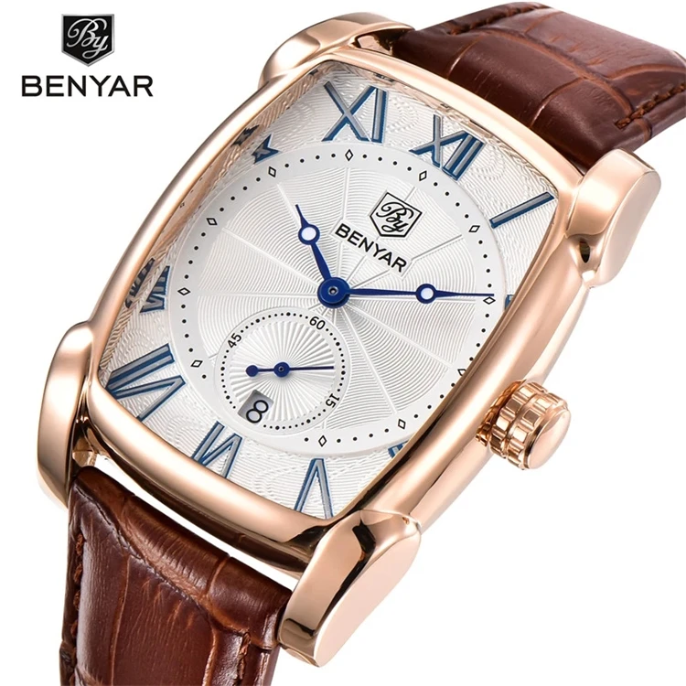 BENYAR 5114 Watches Men Luxury Brand Quartz Mens Wist Watches Military Leather Strap Casual Square Watch Reloj De Hombre
BENYAR 5114 Watches Men Luxury Brand Quartz Mens Wist Watches Military Leather Strap Casual Square Watch Reloj De Hombre