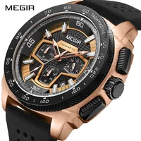 

MEGIR Chronograph Men Sport Watch Fashion Silicone Army Military Watches Relogio Masculino Quartz Wrist Watch Clock Men 2056