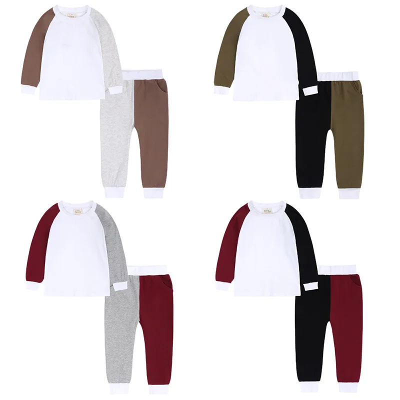 Amazon hot sell kids boys girls pajamas new children contrast raglan sleeves two piece set kids loungewear, As picture
Amazon hot sell kids boys girls pajamas new children contrast raglan sleeves two piece set kids loungewear, As picture