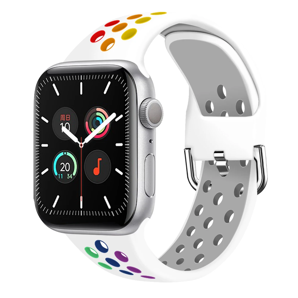 Silicone Strap for Apple Watch Band 40mm 44mm 42mm 38mm Belt Sport Bracelet for iWatch Series 6 se 5 4 3 2 Watchband Women Men, Black,white,blue,red,pink
Silicone Strap for Apple Watch Band 40mm 44mm 42mm 38mm Belt Sport Bracelet for iWatch Series 6 se 5 4 3 2 Watchband Women Men, Black,white,blue,red,pink