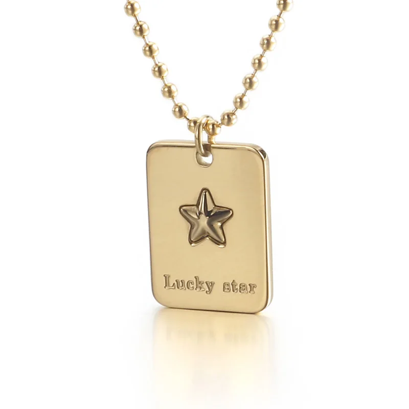 Design Women's Jewelry Stainless Steel Chain Necklace Square Pendant Lucky Star Necklace, Gold/rose gold
Design Women's Jewelry Stainless Steel Chain Necklace Square Pendant Lucky Star Necklace, Gold/rose gold