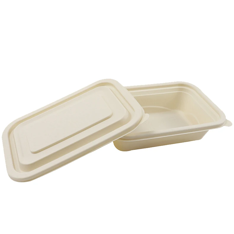 

750ML corn starch food container disposable biodegradable packaging box takeaway fast food box with cover