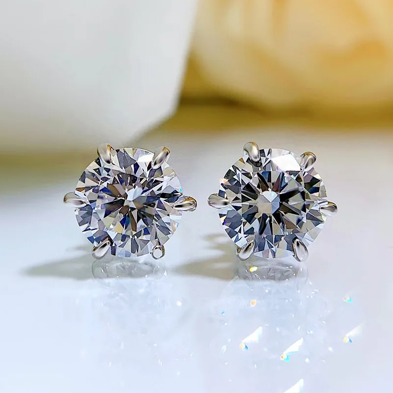 Fashion 2023 S925 Sterling Silver Six-jaw Diamond Jewelry Wedding Earrings For Women
Fashion 2023 S925 Sterling Silver Six-jaw Diamond Jewelry Wedding Earrings For Women