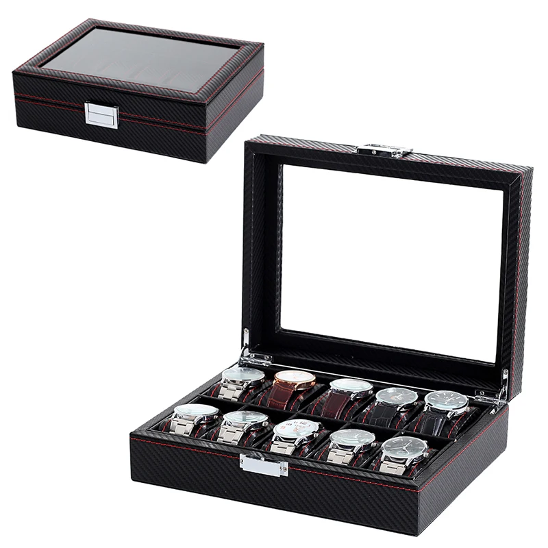 Luxury Carbon Fiber Rectangle Window Watch Storage Box Watch Box Display Watch Box Wholesale Manufacturers
Luxury Carbon Fiber Rectangle Window Watch Storage Box Watch Box Display Watch Box Wholesale Manufacturers