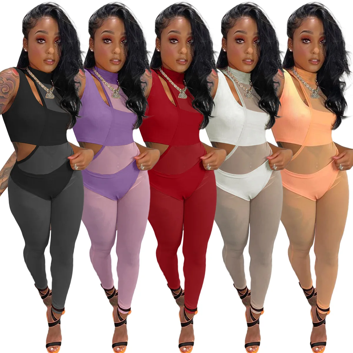 2021 new fashion women's sexy mesh pit bar solid color 3-piece set of sexy underwear
2021 new fashion women's sexy mesh pit bar solid color 3-piece set of sexy underwear
