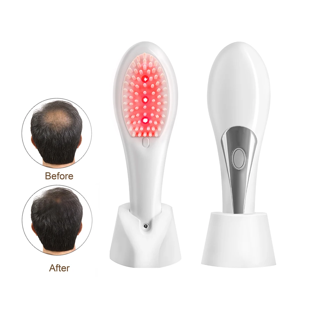 

Electric Ems Red Light Anti Hair Loss Scalp Vibration Massager Anion Nourishing Hair Regrowth Laser Hair Growth Comb