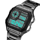 Fashion Electronic Alarm Men Stainless steel Led Digital Metal Watch