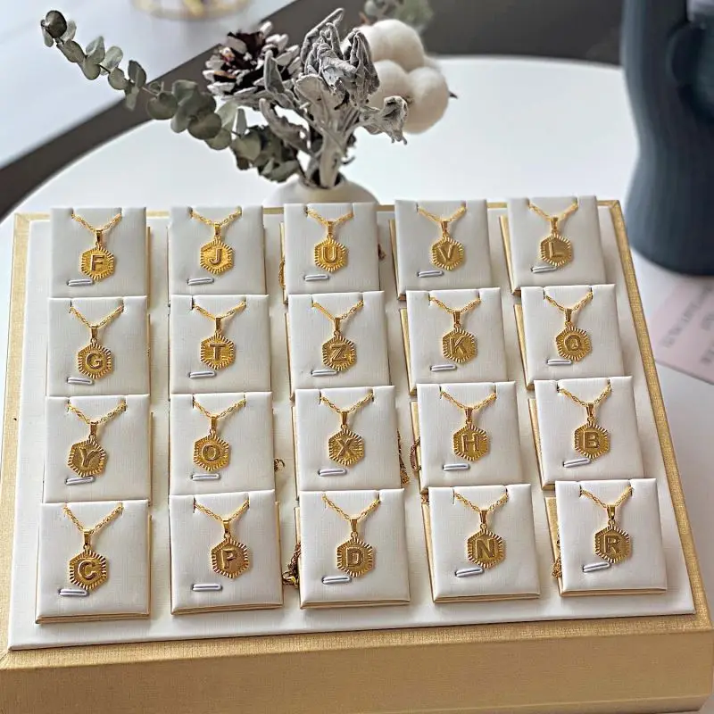 Wholesale Fashion Alphabet Gold Plated Stainless Steel Simple Letter pendant Initial Necklace
Wholesale Fashion Alphabet Gold Plated Stainless Steel Simple Letter pendant Initial Necklace