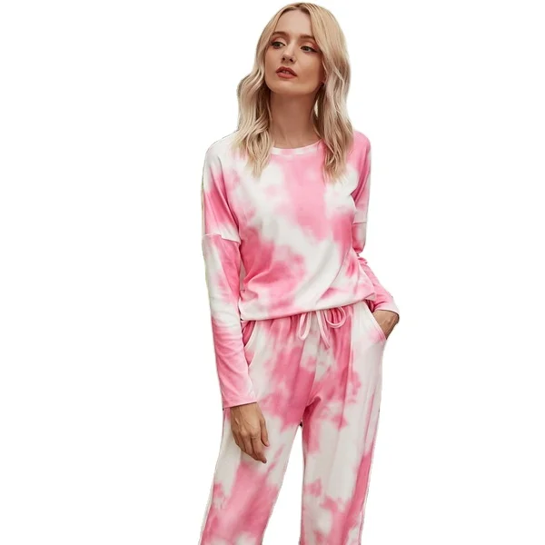 Loxury Style 2 Piece Sleep Wear Sets Femme Pajama Women Sleepwear Pajamas Long Sleeve Nightwear Women Comfy Tie Dye Pajamas
Loxury Style 2 Piece Sleep Wear Sets Femme Pajama Women Sleepwear Pajamas Long Sleeve Nightwear Women Comfy Tie Dye Pajamas