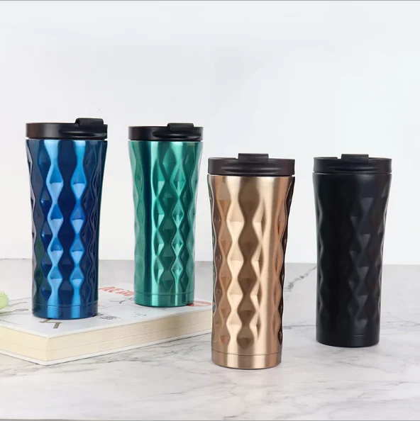16 oz Amazon Hot Selling Double Wall Stainless Steel Insulated Thermo Coffee Mug with Diamond Pattern, Customized colors acceptable 
16 oz Amazon Hot Selling Double Wall Stainless Steel Insulated Thermo Coffee Mug with Diamond Pattern, Customized colors acceptable