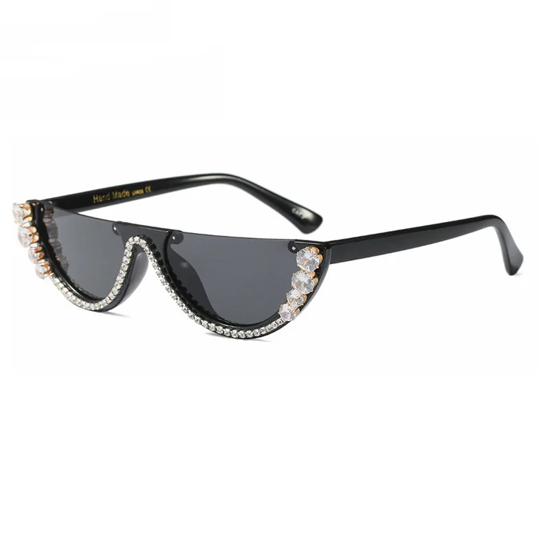Hot selling personality semicircle shape AC lens UV400 diamond sunglasses women, Custom colors
Hot selling personality semicircle shape AC lens UV400 diamond sunglasses women, Custom colors