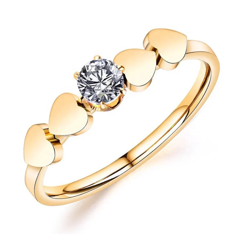 Dropshipping Qings stainless steel high end Heart 18k gold ladies women wedding jewelry natural yellow diamond ring price
Dropshipping Qings stainless steel high end Heart 18k gold ladies women wedding jewelry natural yellow diamond ring price
