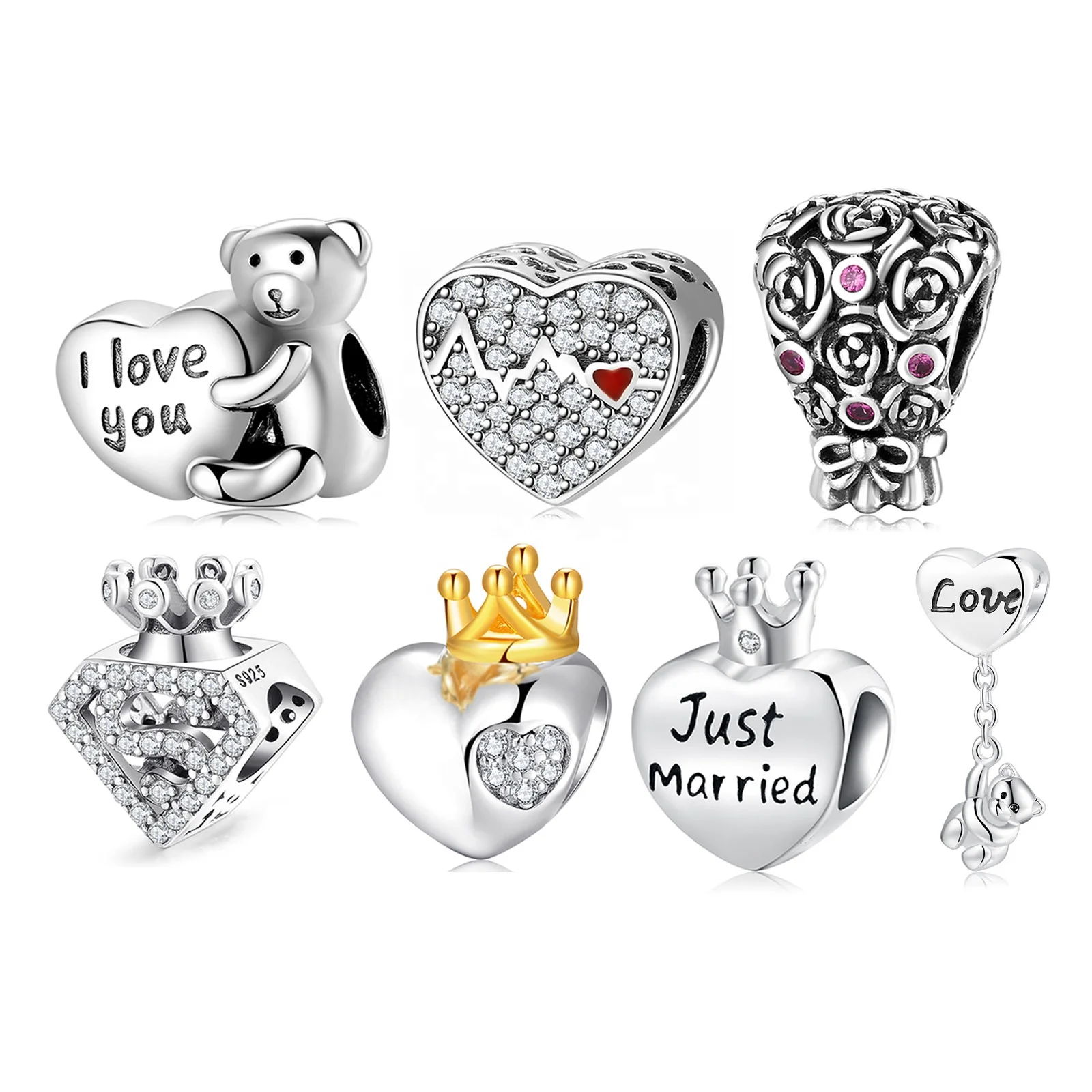 Real 925 sterling silver Show I love you Bear holding Heart Beads Charms for bracelets jewelry making fashion bead HOT SALE
Real 925 sterling silver Show I love you Bear holding Heart Beads Charms for bracelets jewelry making fashion bead HOT SALE