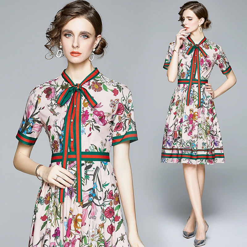 2021 autumn new fashion elegant turn down collar half sleeve retro floral print casual long dresses women lady elegant with bow, Picture color
2021 autumn new fashion elegant turn down collar half sleeve retro floral print casual long dresses women lady elegant with bow, Picture color
