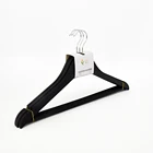 Black top hanger clothes hanger black with rubber for fashion shop