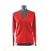BLUE PHOENIX v neck red knitted 100% cashmere women cardigan with button