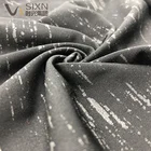 100% polyester material terry fleece one side brushed reflective print design knitting fabric