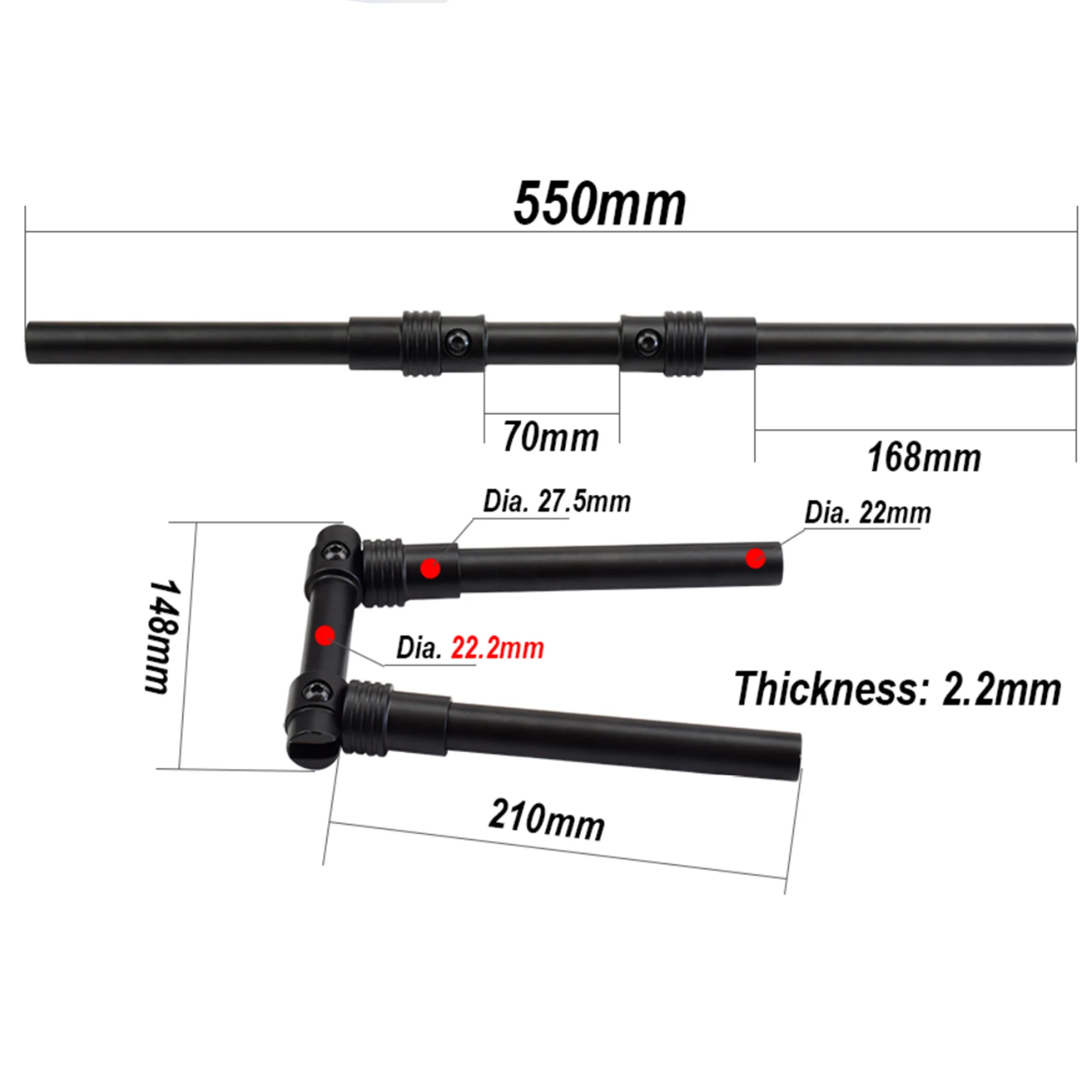 22.2 mm mini scooter folding T to aluminum alloy spring quick release folding electric drive to CNC forging handle horizontal, Black
22.2 mm mini scooter folding T to aluminum alloy spring quick release folding electric drive to CNC forging handle horizontal, Black