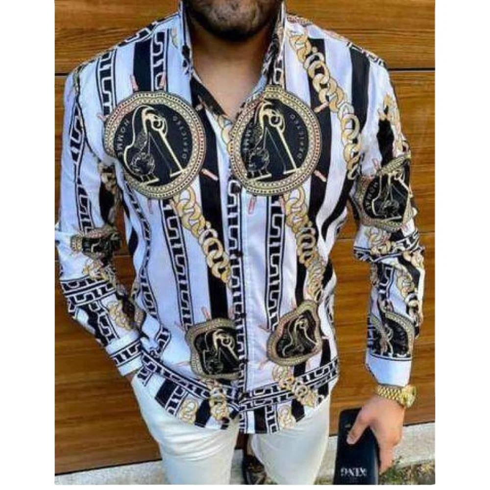 Letter printing men shirts 2021 New design blouse Quality long sleeve slim Tops plus size male chic clothing
Letter printing men shirts 2021 New design blouse Quality long sleeve slim Tops plus size male chic clothing