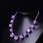 Hand-made Natural Elegant Healing Gemstone Amethyst Crystal Bead Necklace