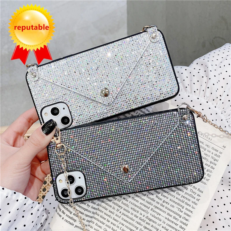 Custom Logo Luxury Flash Crystal Diamond Diagonal Cross Envelope Mobile Phone Cover For IPhone13 Case For Apple 11 12 Pro Max
Custom Logo Luxury Flash Crystal Diamond Diagonal Cross Envelope Mobile Phone Cover For IPhone13 Case For Apple 11 12 Pro Max
