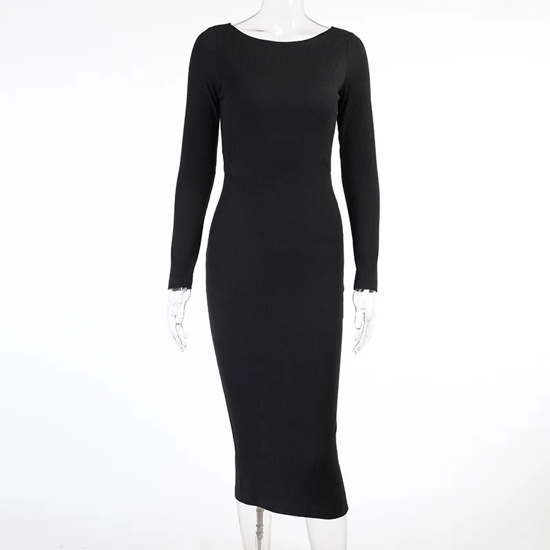 B54427A Sexy backless lady fashion long sleeve 2021 new style slim dress, Black/brown
B54427A Sexy backless lady fashion long sleeve 2021 new style slim dress, Black/brown