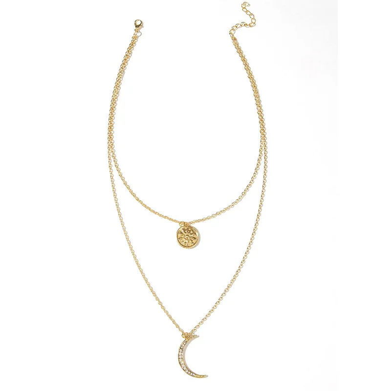 20476-3 European and American fashion retro punk geometric round moon double-layer Pendant Necklace
20476-3 European and American fashion retro punk geometric round moon double-layer Pendant Necklace