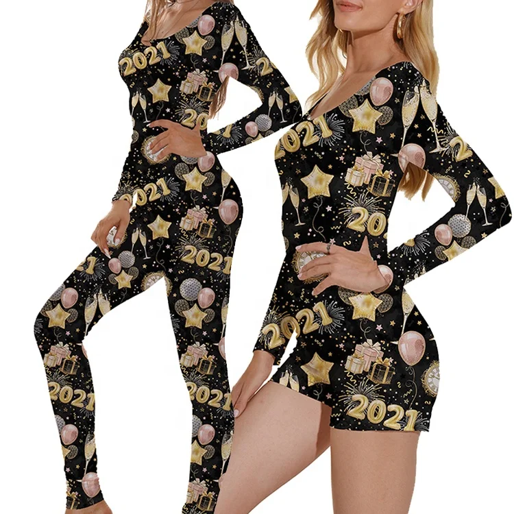 9097 Women Long Sleeve Long Pants Christmas Printed Romper 2021 New Year Onesie Pajamas
9097 Women Long Sleeve Long Pants Christmas Printed Romper 2021 New Year Onesie Pajamas