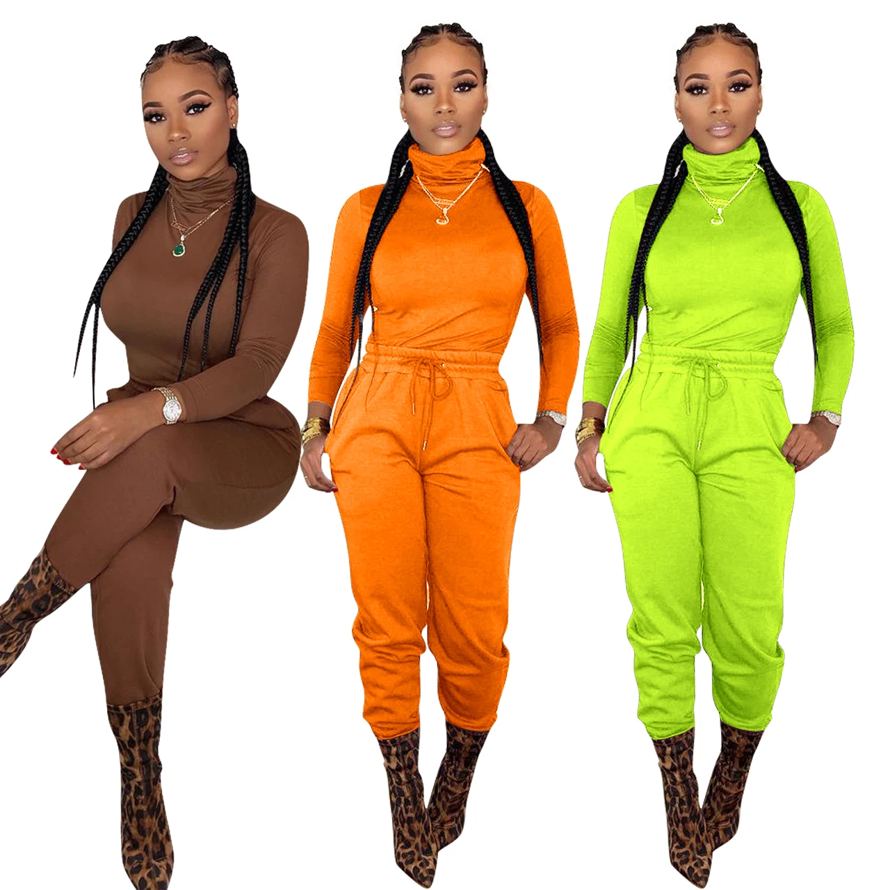 Winter Clothes 2020 Two Piece Set Women Clothing Turtleneck Sweat Pants 2 Piece Set Outfits Women Bodycon Jumpsuits
Winter Clothes 2020 Two Piece Set Women Clothing Turtleneck Sweat Pants 2 Piece Set Outfits Women Bodycon Jumpsuits
