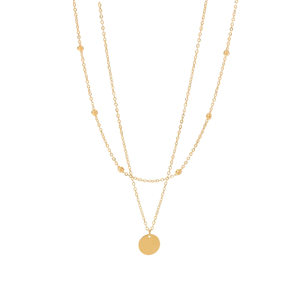 18K Gold Plated Layer Stainless Steel Double Layer Mini Bead Chain Disc Charm Necklace for Girls
18K Gold Plated Layer Stainless Steel Double Layer Mini Bead Chain Disc Charm Necklace for Girls