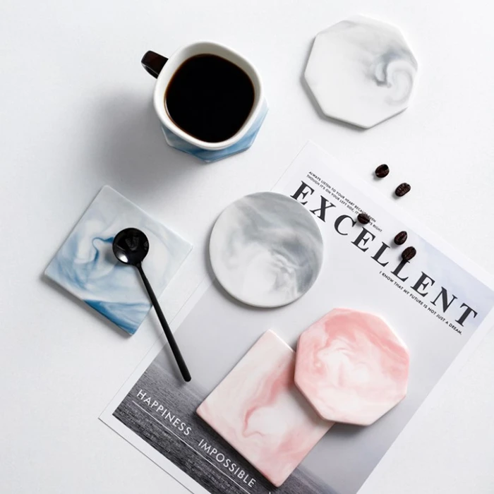 Latest round square hexagonal marble ceramic mug with coaster, As picture
Latest round square hexagonal marble ceramic mug with coaster, As picture
