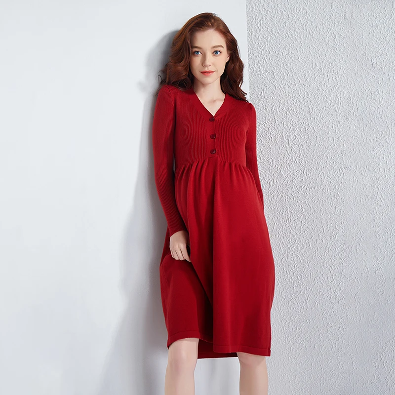 In Stock Wholesale V Neck Single Breasted Breastfeeding Dress For Pregnant Women, Red,black
In Stock Wholesale V Neck Single Breasted Breastfeeding Dress For Pregnant Women, Red,black