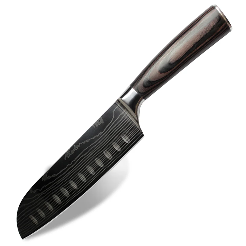 New design 7 inch forged 3cr13 stainless steel Japanese style Santoku knife with color wooden handle
New design 7 inch forged 3cr13 stainless steel Japanese style Santoku knife with color wooden handle