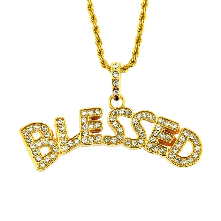 Hiphop Cubic Diamond Rhinestone Personalized Iced Out Crystal Letters 18K Gold Blessed Necklace
Hiphop Cubic Diamond Rhinestone Personalized Iced Out Crystal Letters 18K Gold Blessed Necklace