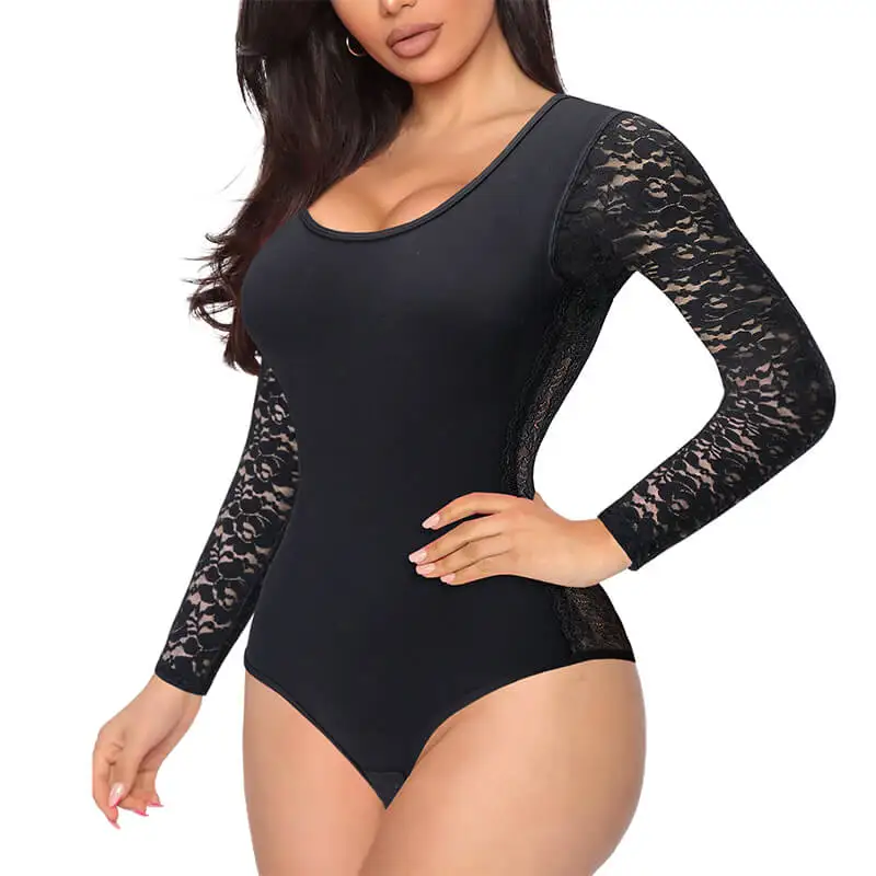 2020 Wholesale fashion Women Plus Size Lace Sexy thong Bodysuit Shapewear Long Sleeves Jumpsuit
2020 Wholesale fashion Women Plus Size Lace Sexy thong Bodysuit Shapewear Long Sleeves Jumpsuit