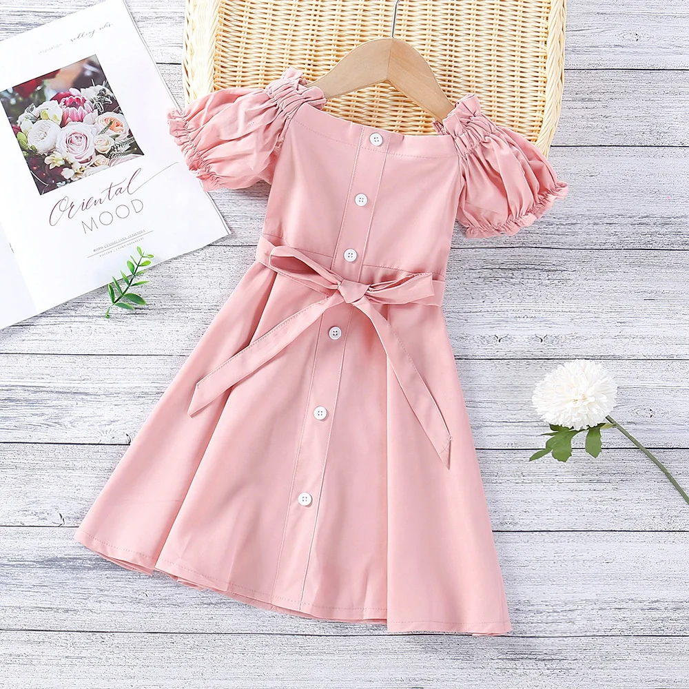 Girls Dress 2021 New Summer Puff-Sleeve Single-Breasted Solid Color Sweet Children's Clothes Kids Party Dress
Girls Dress 2021 New Summer Puff-Sleeve Single-Breasted Solid Color Sweet Children's Clothes Kids Party Dress