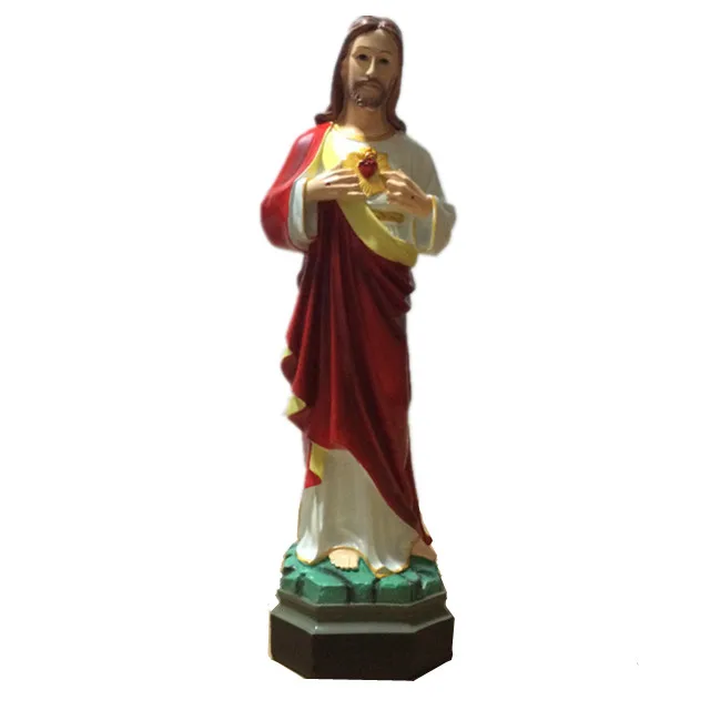 Resina artesanía religiosa de la Sagrada Familia Católica estatuas Sagrado Corazón de Jesús, la decoración del hogar o de la Iglesia Decoración